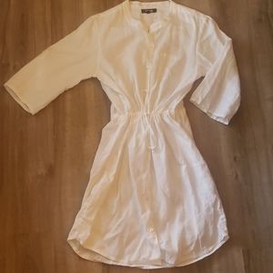 White button down midi shirt dress size large